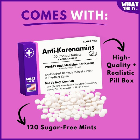 Novelty Prank Medicine Box Anti-Karenamins Funny Prescription Gag Gift Exchange - Picture 3 of 11